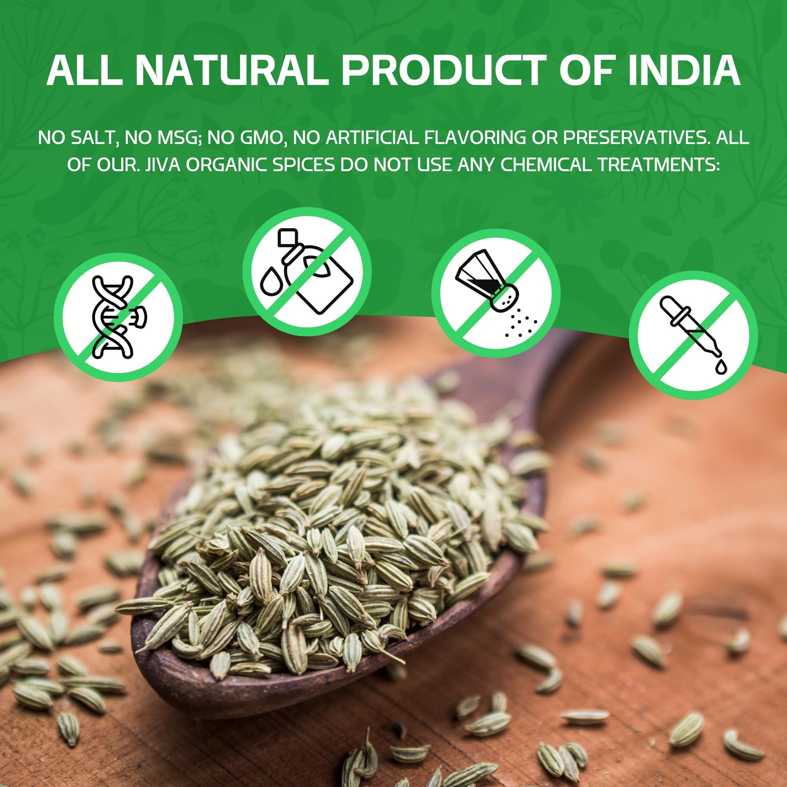 Jiva Organic Fennel Seeds 7 Oz Bag – Non-GMO, Certified, Vegan – Resealable B…
