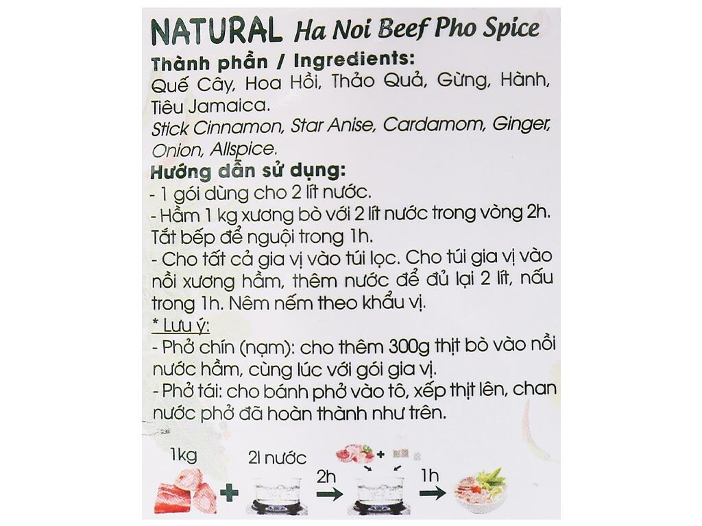 Traditional Vietnamese Pho Bo Ha Noi Spice – Pho Spices – Gia vi Pho Bo Ha Noi