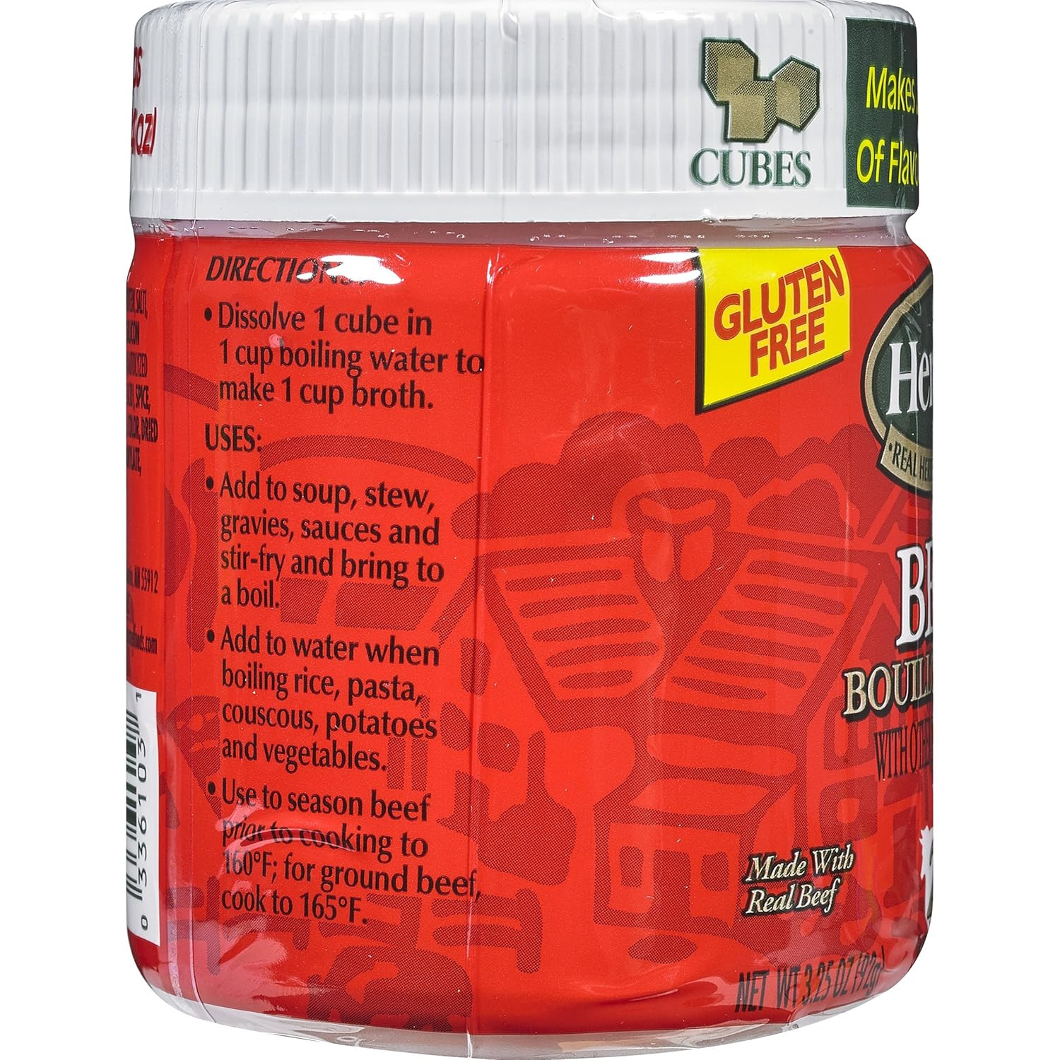 HERB-OX Beef Bouillon Cubes, Beef Stock Seasoning, 25 Ct, 3.25 oz. Fresh, 5 Pack