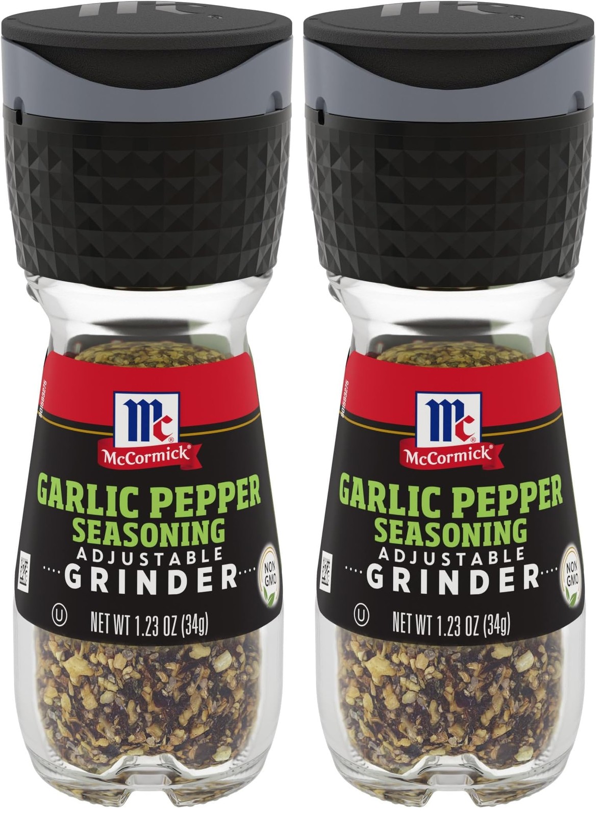 McCormick Garlic Pepper Seasoning Grinder, 1.23 oz Ounce (Pack of 2)