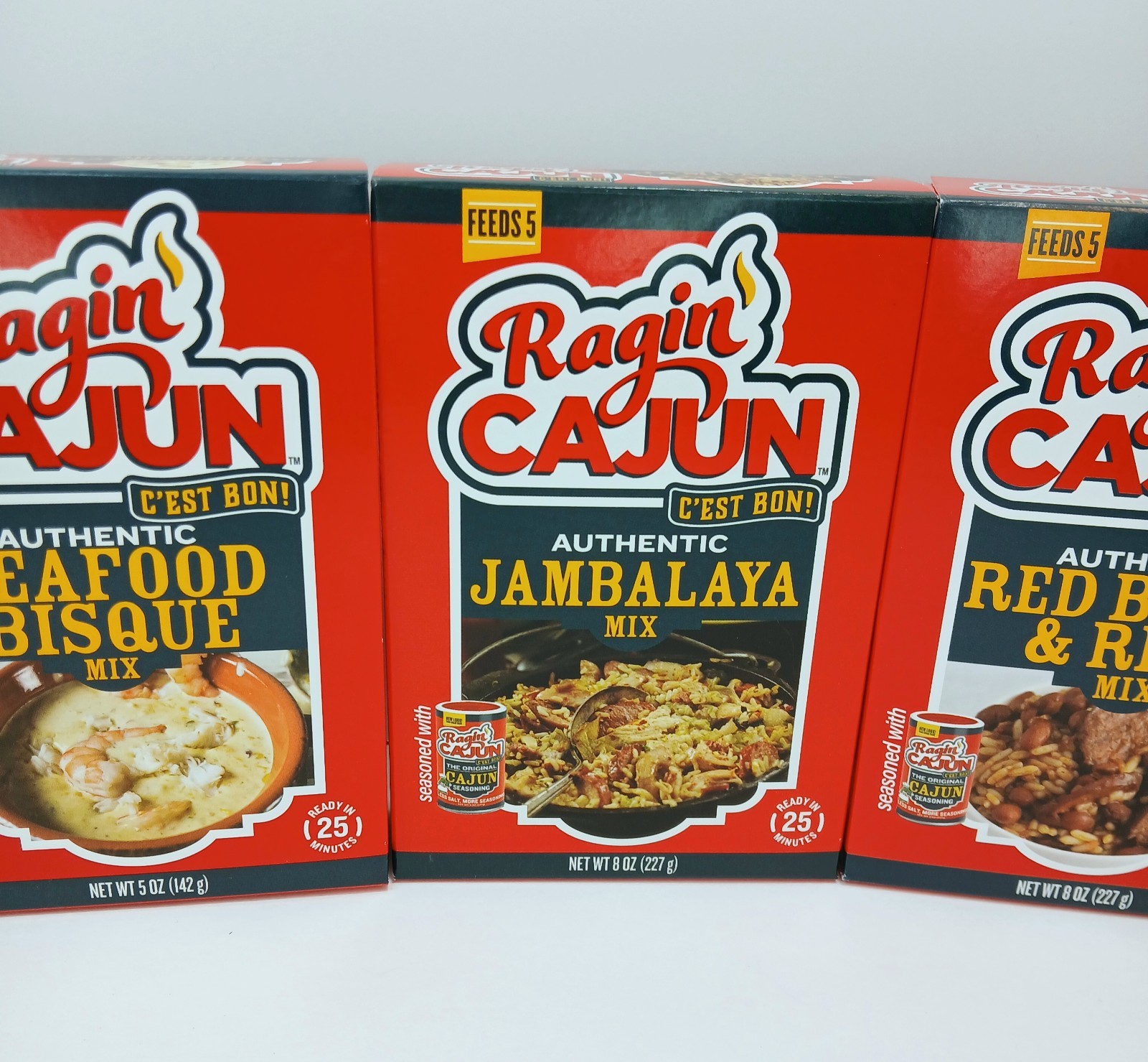 Ragin Cajun Red Beans, Bisque, Jambalaya, Shrimp Grits, Rice Dr Lot Of 5 Seafood