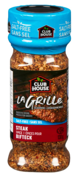 Club House La Grille No Salt Added Steak Spice 130g