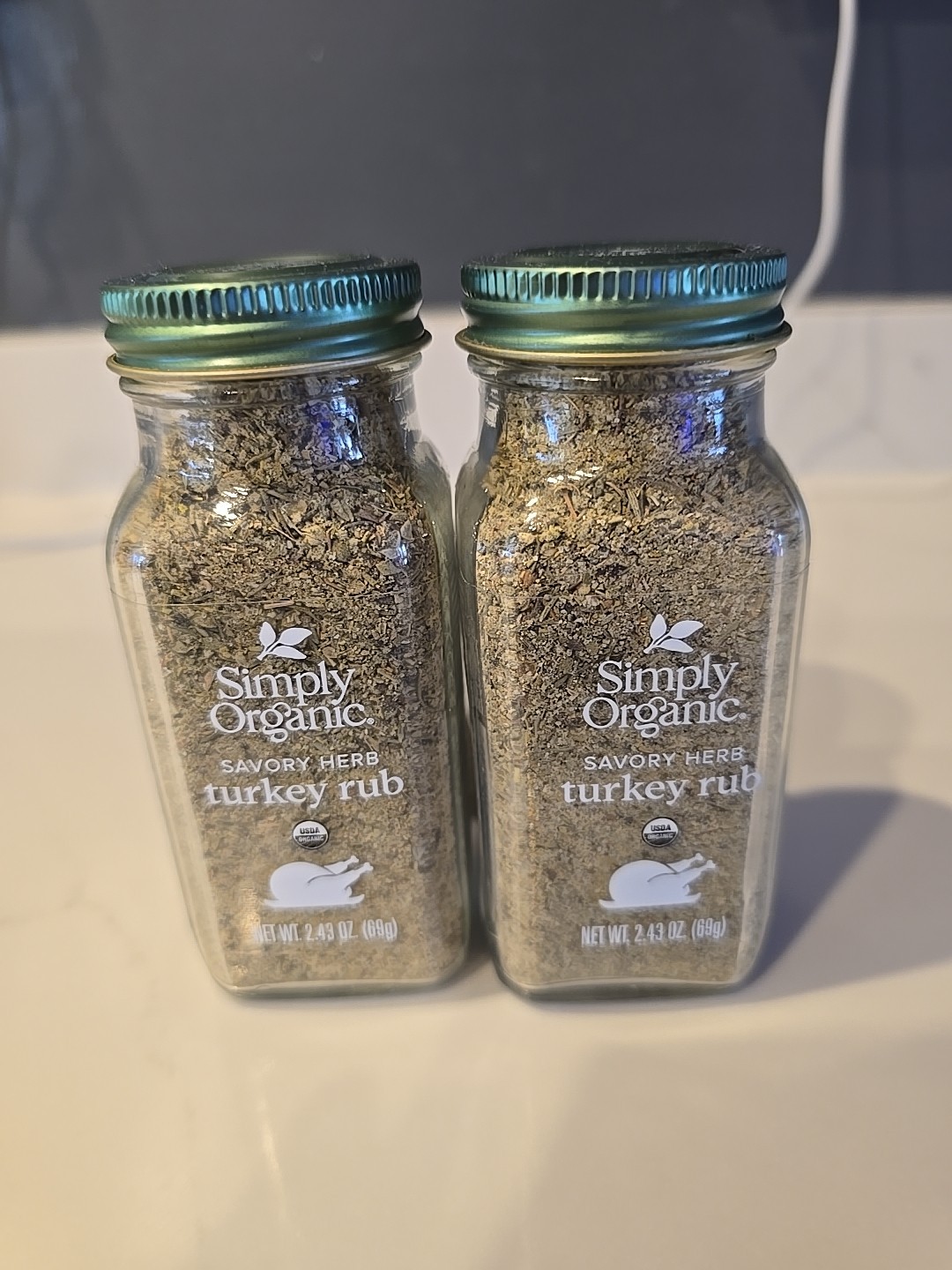 Two Simply Organic Turkey Rub 2.43 oz Savory Herb Seasoning ALL PURPOSE COOKING