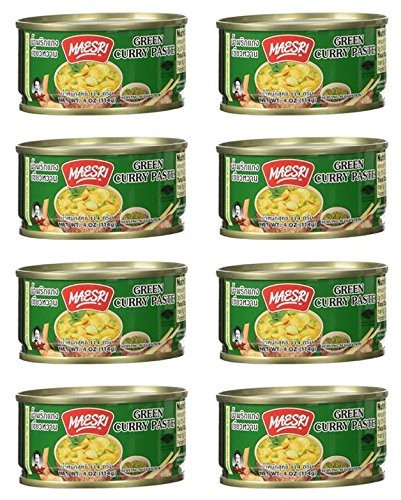 Maesri Thai Green Curry Paste – 4 Oz (Pack of 8)
