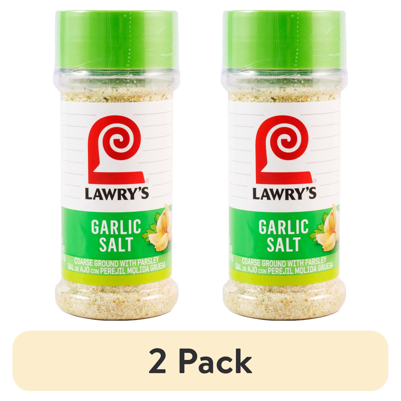(2 pack) Lawry’s Kosher Classic Coarse Ground Garlic Salt, 11.0 oz Bottle