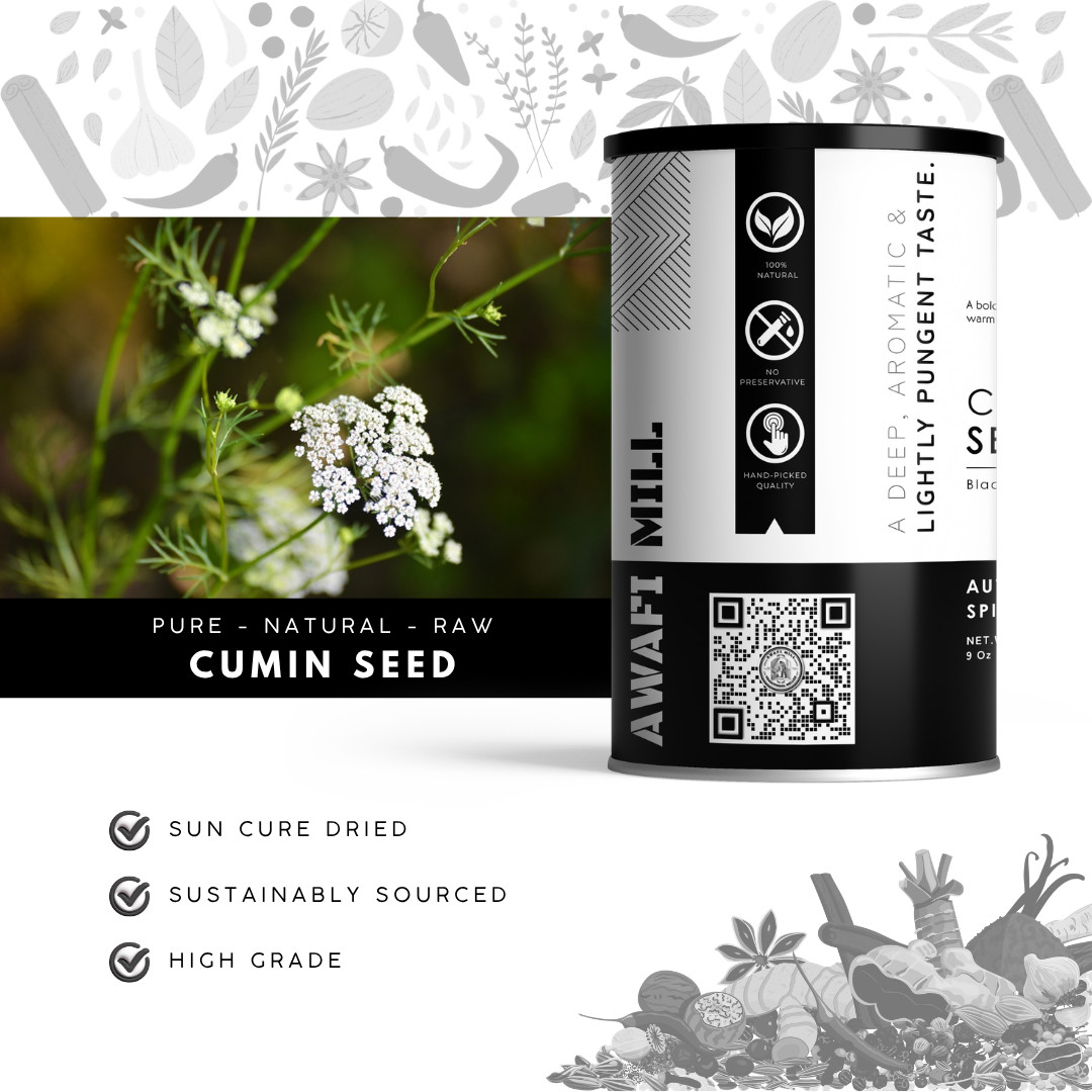 AWAFI MILL Cumin Seeds (Jeera, Cuminum cyminum) | Whole Aroma-Rich Seeds – 250 g