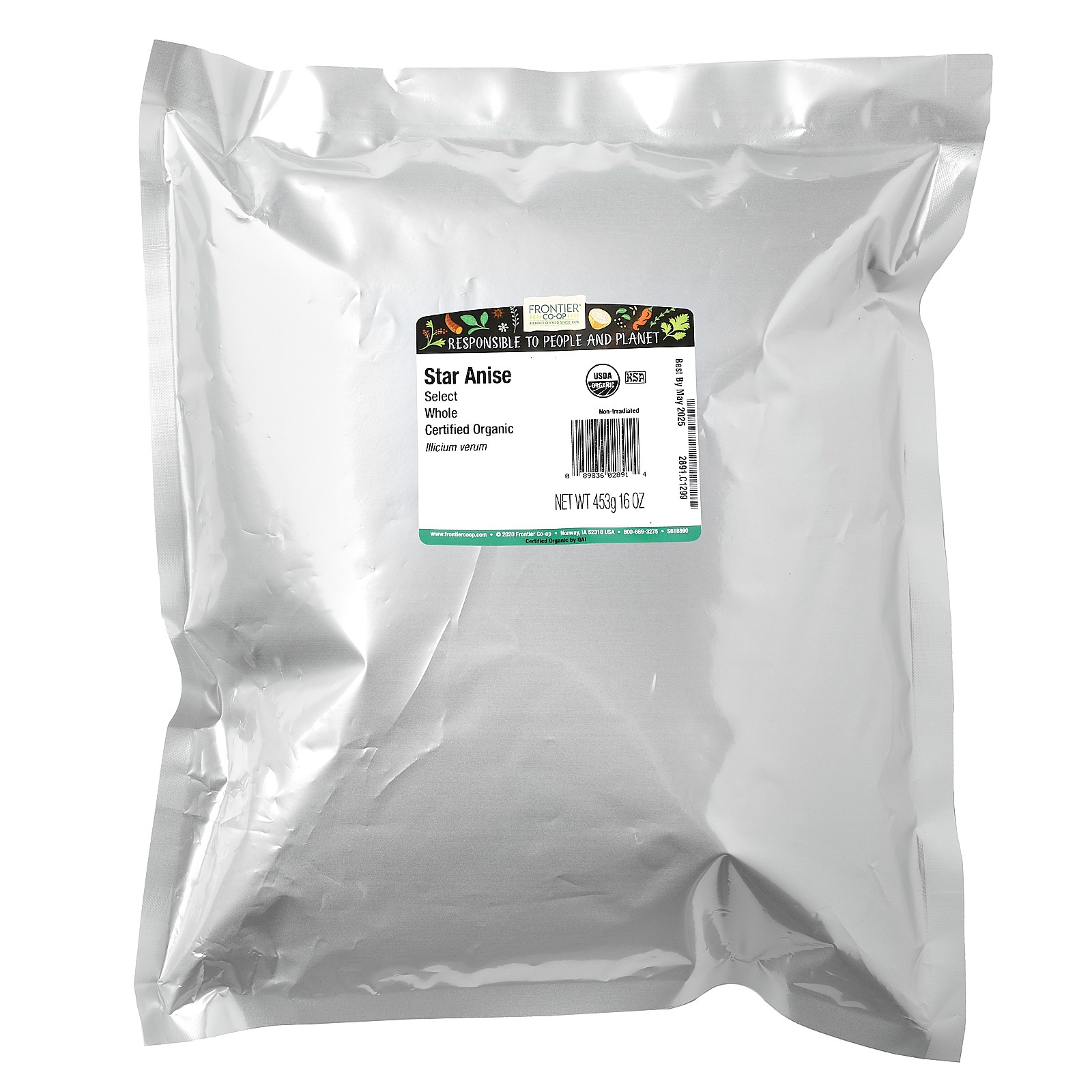 Organic Whole Star Anise Select, 16 oz (453 g)