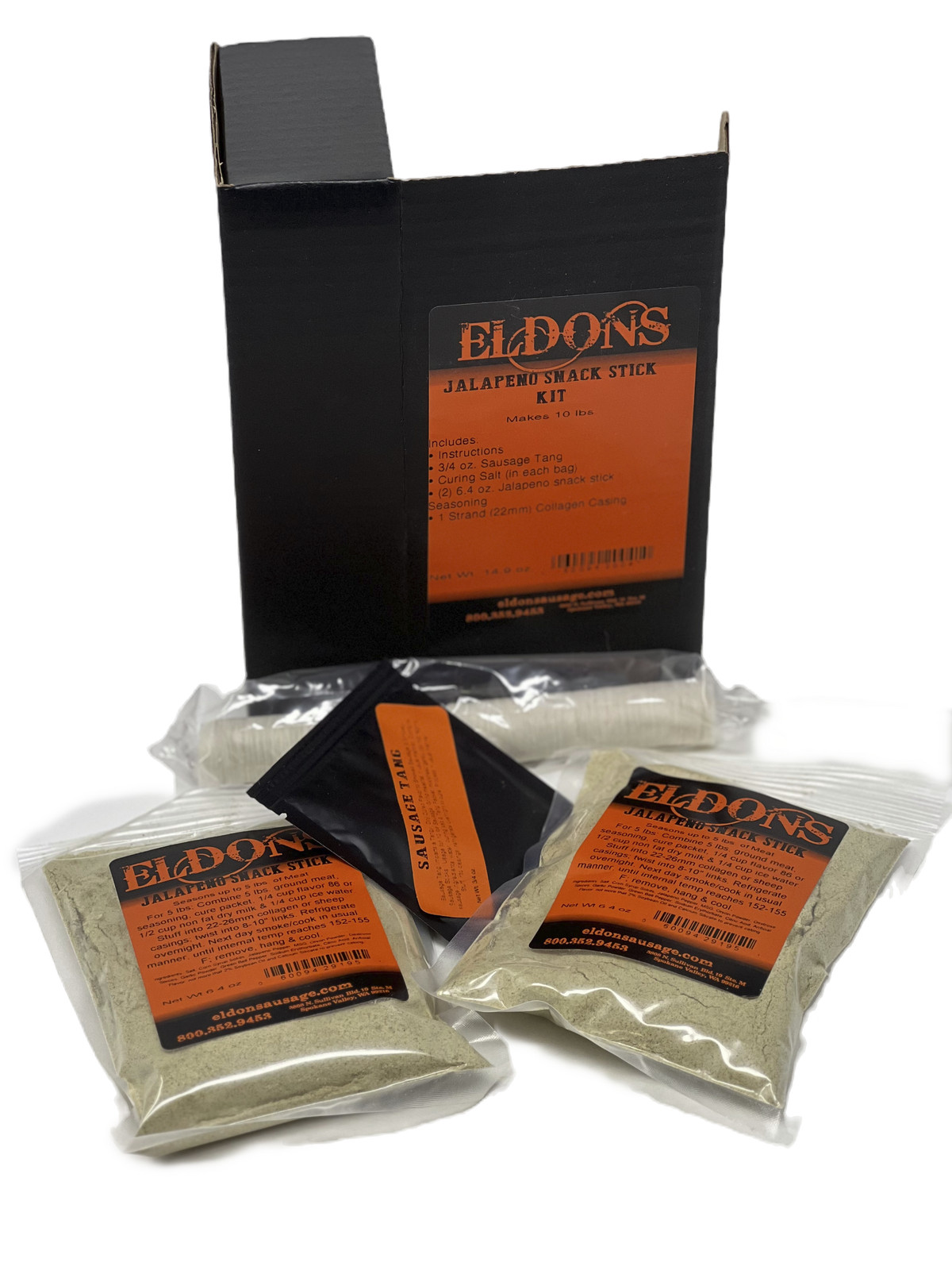 Eldon’s Jalapeno Snack Stick Kit – Makes 10 lbs Includes Casings