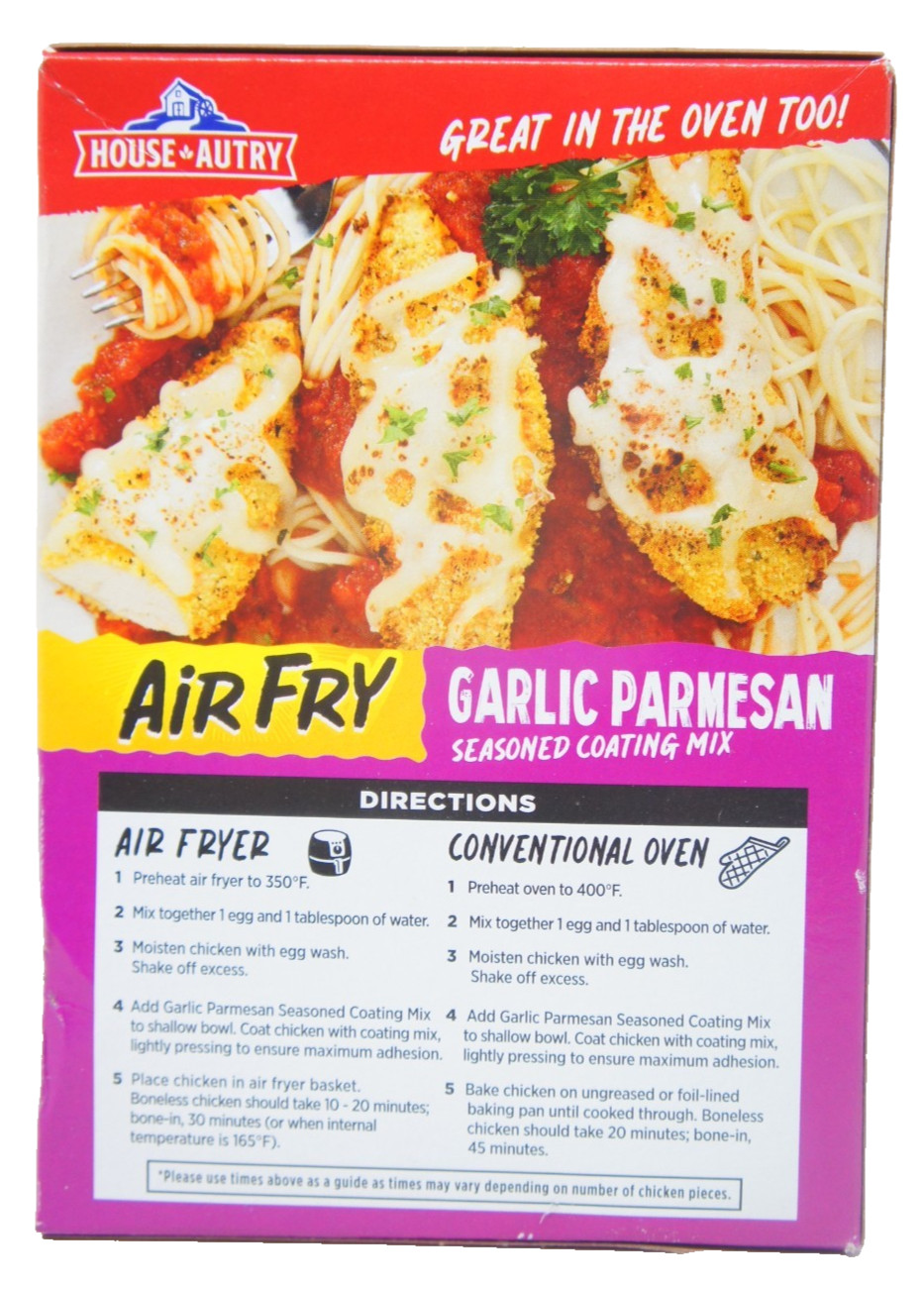 House Autry Air Fry Garlic Parmesan Seasoned Coating Mix 5 OZ Box