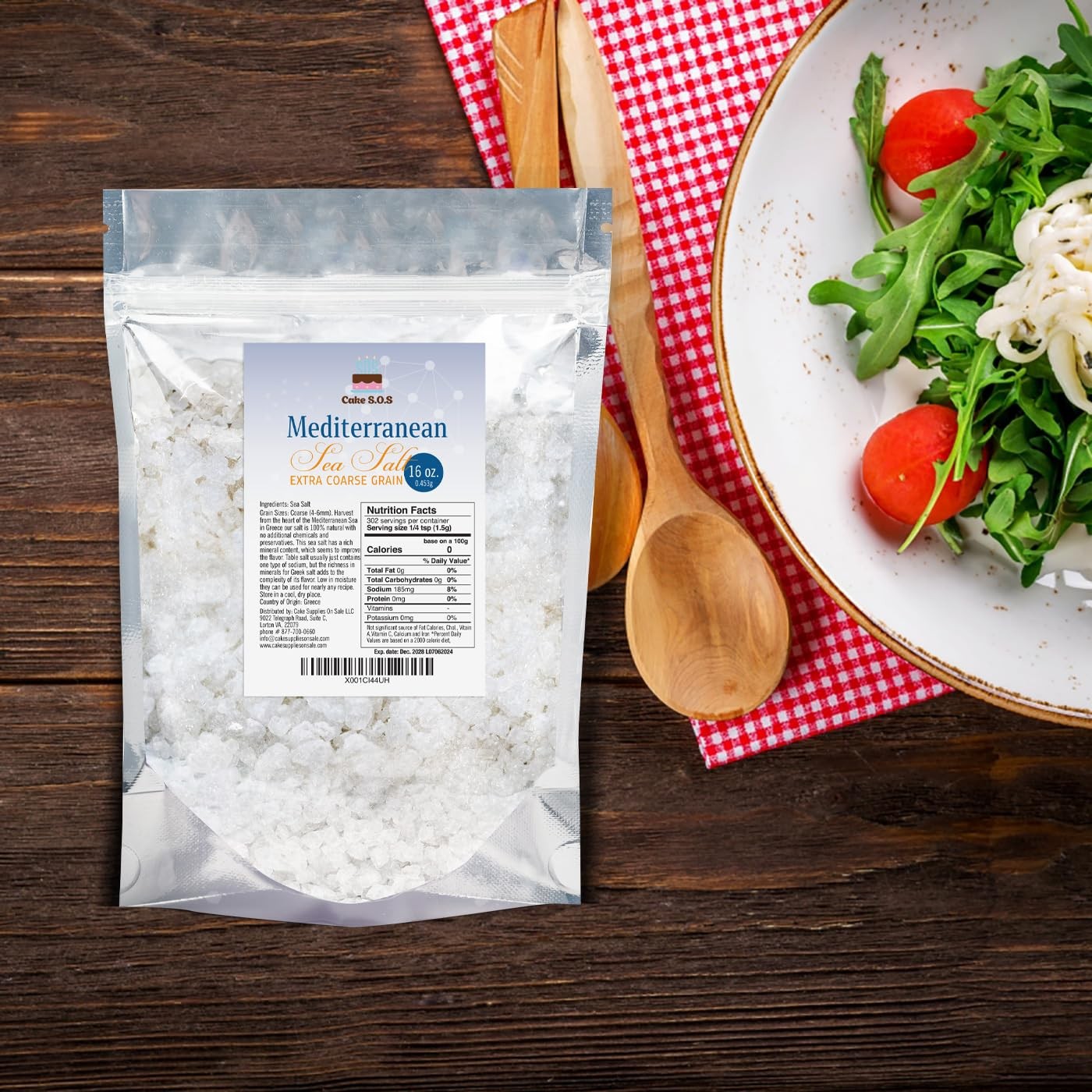 Mediterranean Sea Salt for Grinder Refill, Extra Coarse Grain (1-Pound Bag)