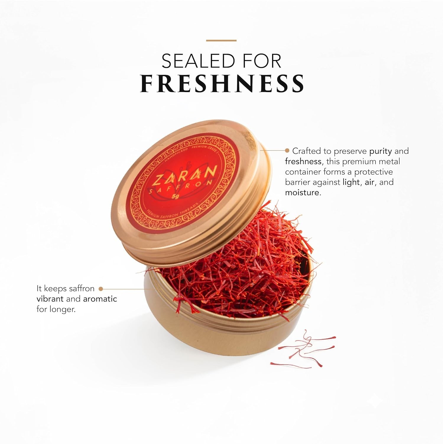 Saffron Threads Grade 3g All-Natural Spice for Cooking & Tea