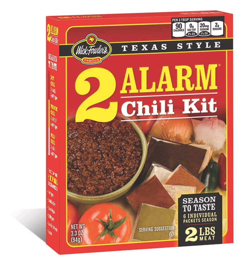 Wick Fowler’s 2Alarm Chili Kit, Texas Style Chili Seasoning Mix with Individu…