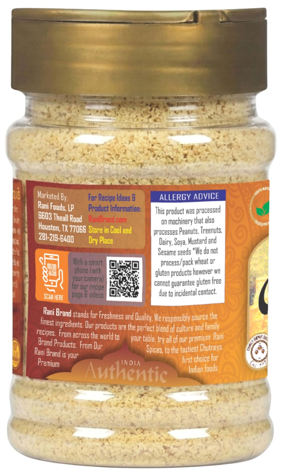 Rani Ginger (Adarak) Powder Ground, Spice 2.5oz (71g)