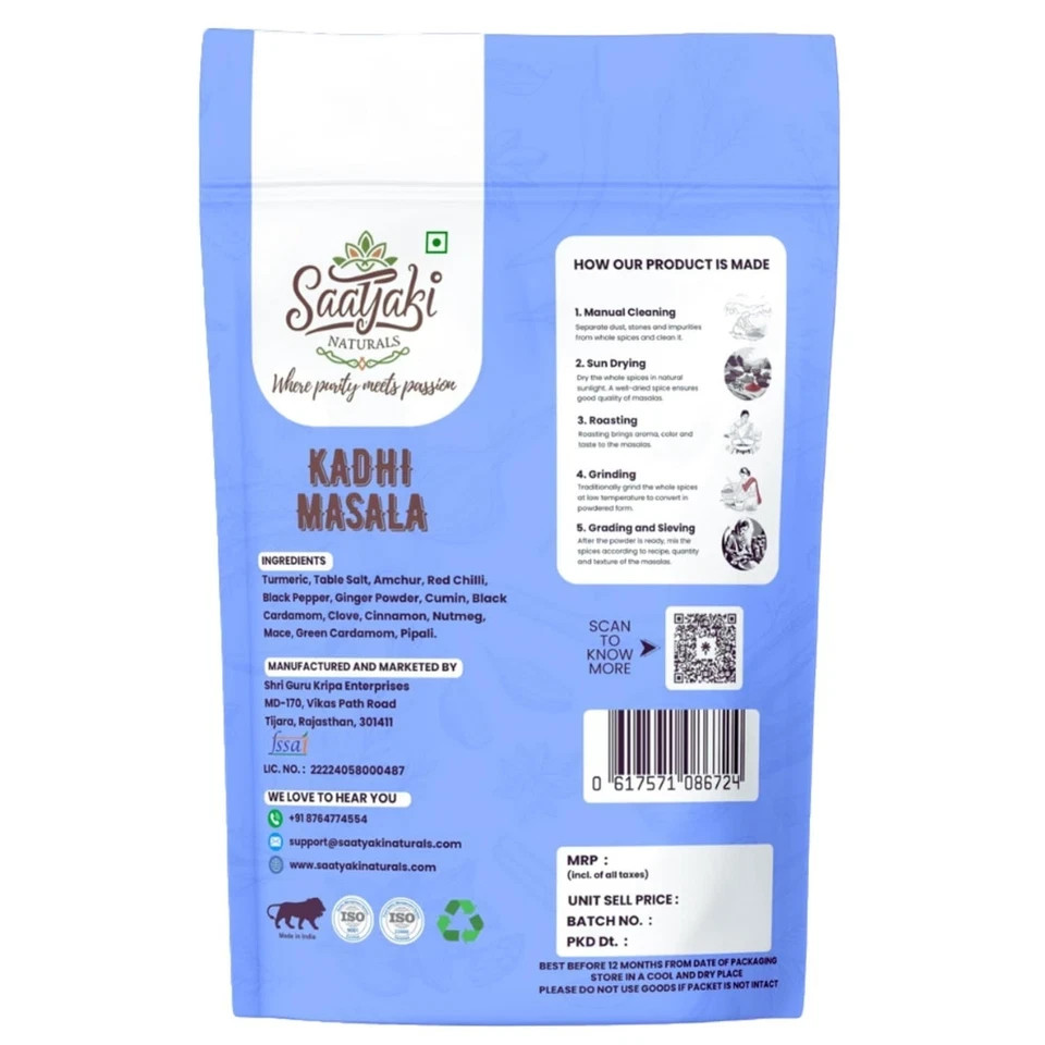 Saatyaki Naturals Punjabi Kadhi Masala -50gm