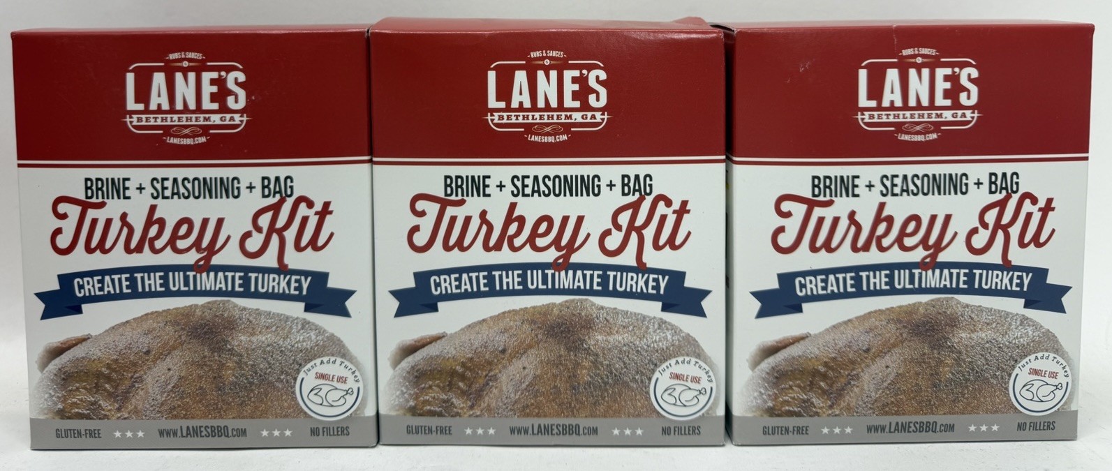 3-PACK Lane’s Turkey Kit Brine & Seasoning Mix Gluten-Free No Fillers
