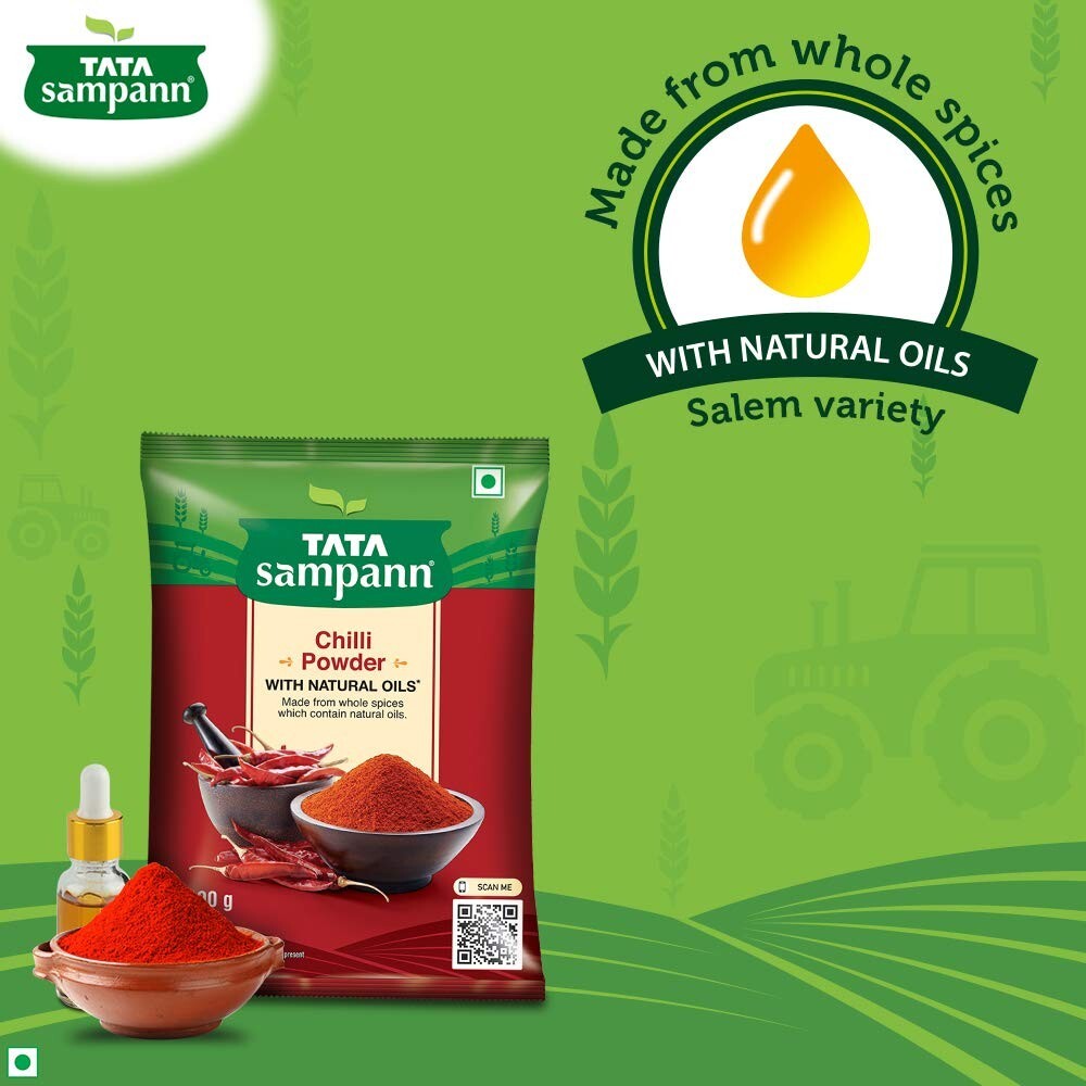 Tata Sampann Chilli Mirchi Laal Mirch Powder with Natural Oils 100 g, Free Ship