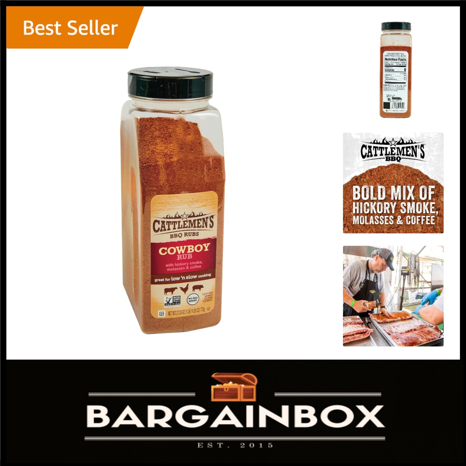 27.25 oz Cowboy Rub – Bold BBQ Seasoning with Hickory & Coffee for Perfect Meals