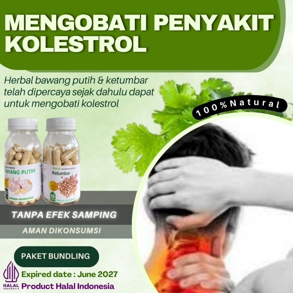 Herbal Heart Support Garlic & Coriander Capsules 2 Bottles Indonesia
