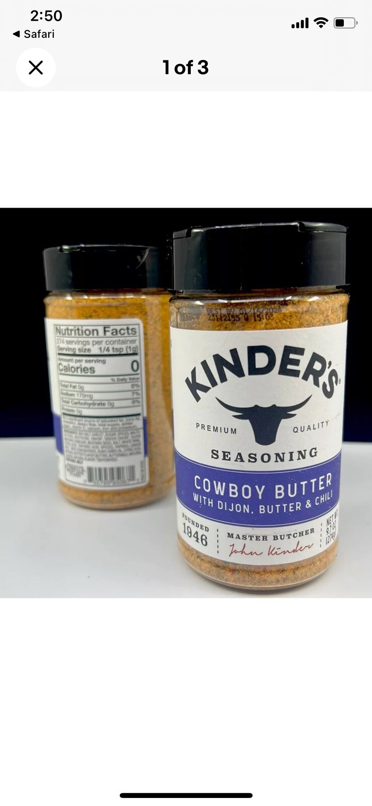 2 Kinder’s Cowboy Butter Seasoning 6.4 Oz Dry Spice Rub Ex 7/26