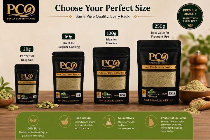 Organic Cardamom Powder 100% Pure Ceylon Sri Lankan Spice for Tea Baking Cooking