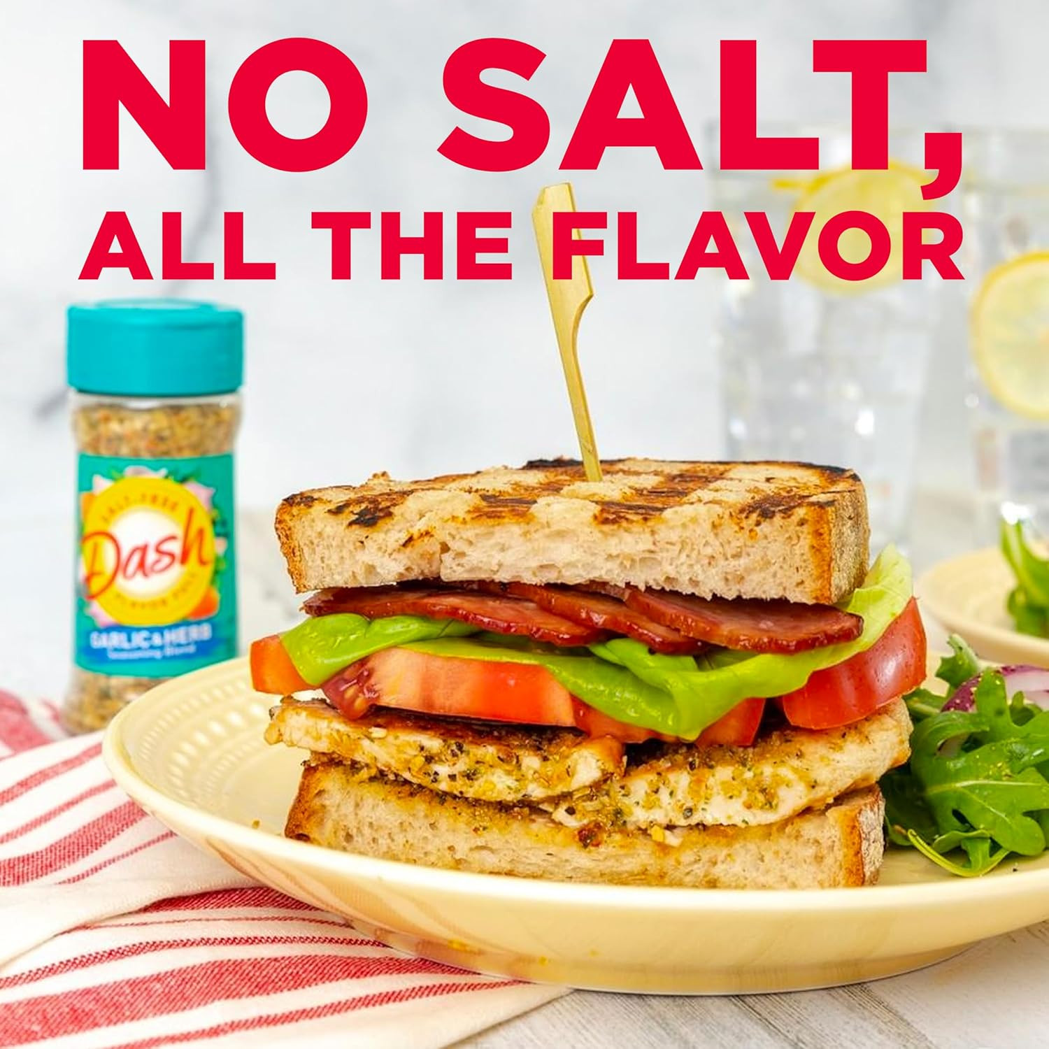 Dash Salt-Free Seasoning Blend, Garlic & Herb, 2.5 Ounce (Pack of 2)