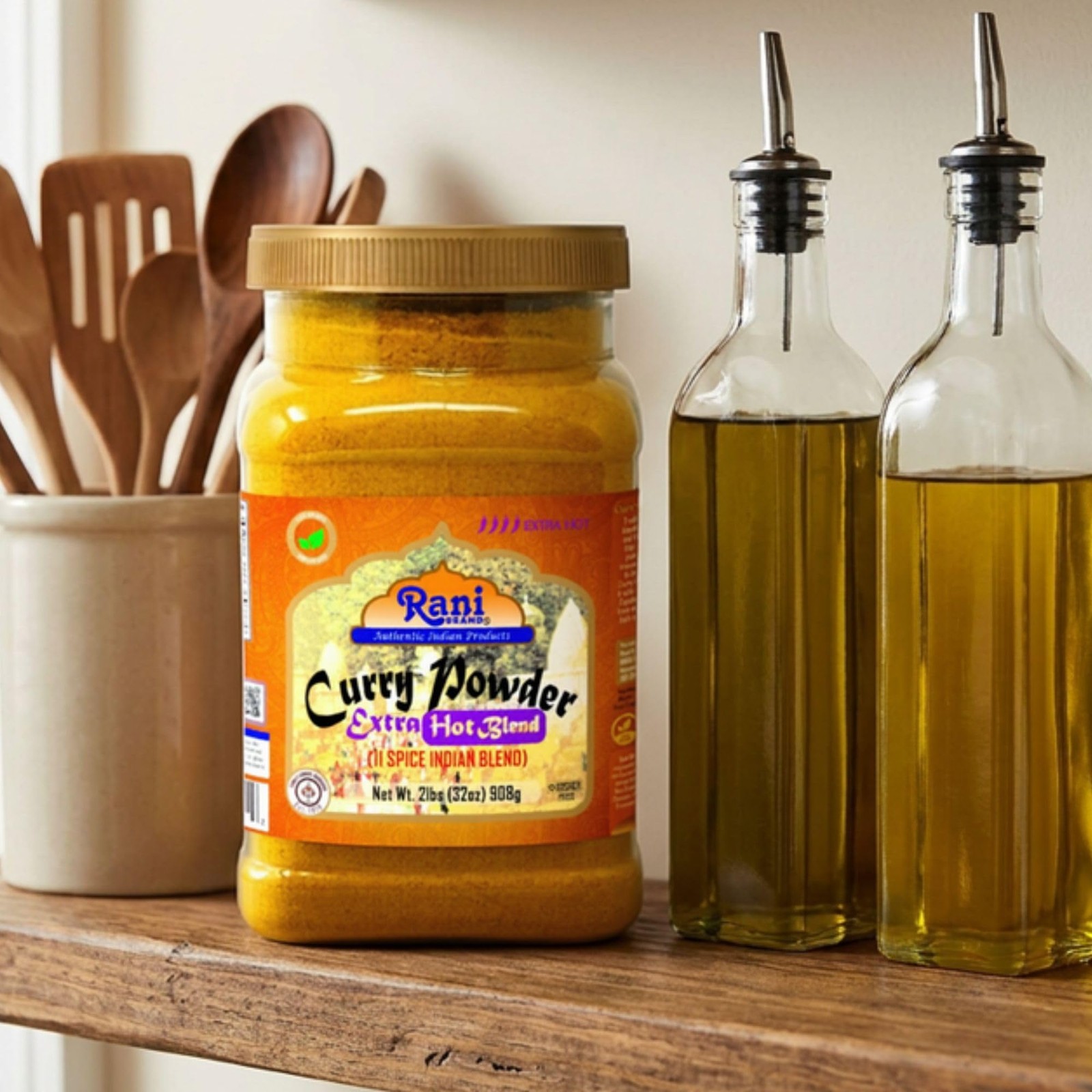 Rani Curry Powder EXTRA HOT Natural 11-Spice Blend 32oz (2lbs) 908g PET Jar