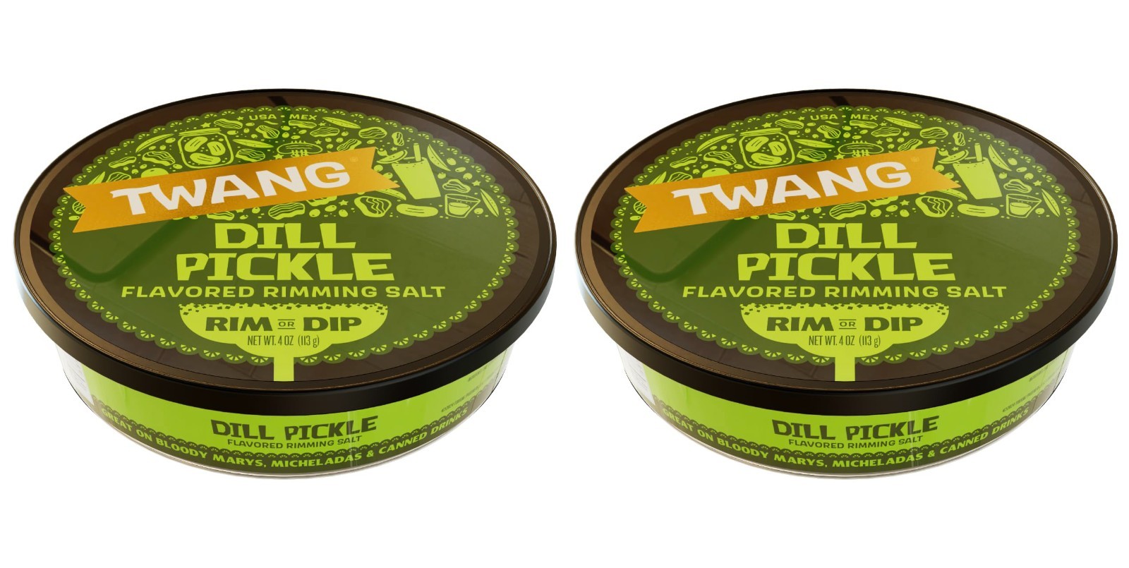 Twang Dill Pickle Rimming Salt for Bloody Marys, Micheladas & Margaritas 2 pack