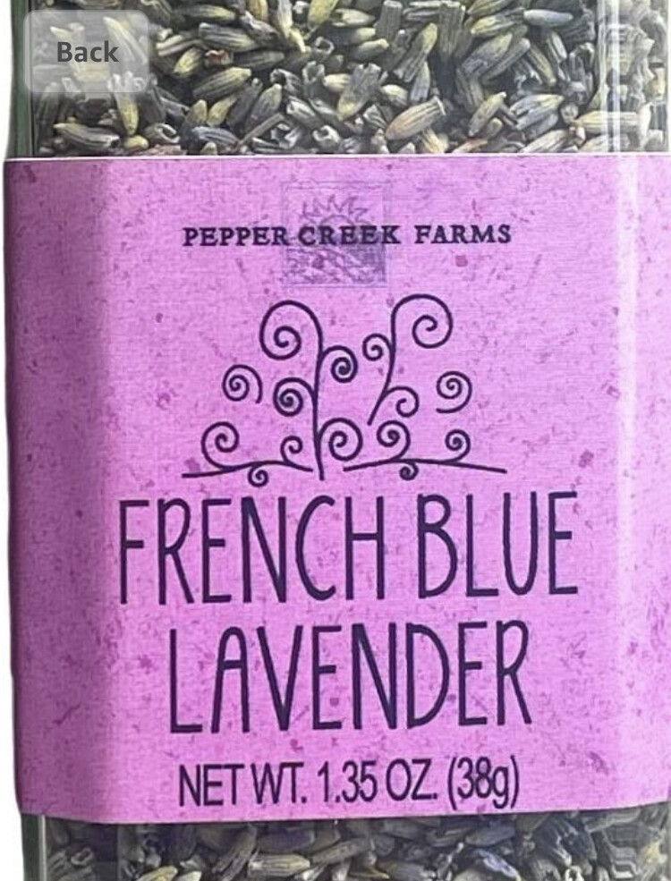 Pepper Creek Farms French Blue Lavender, 1.35 Ounce. Glass jar