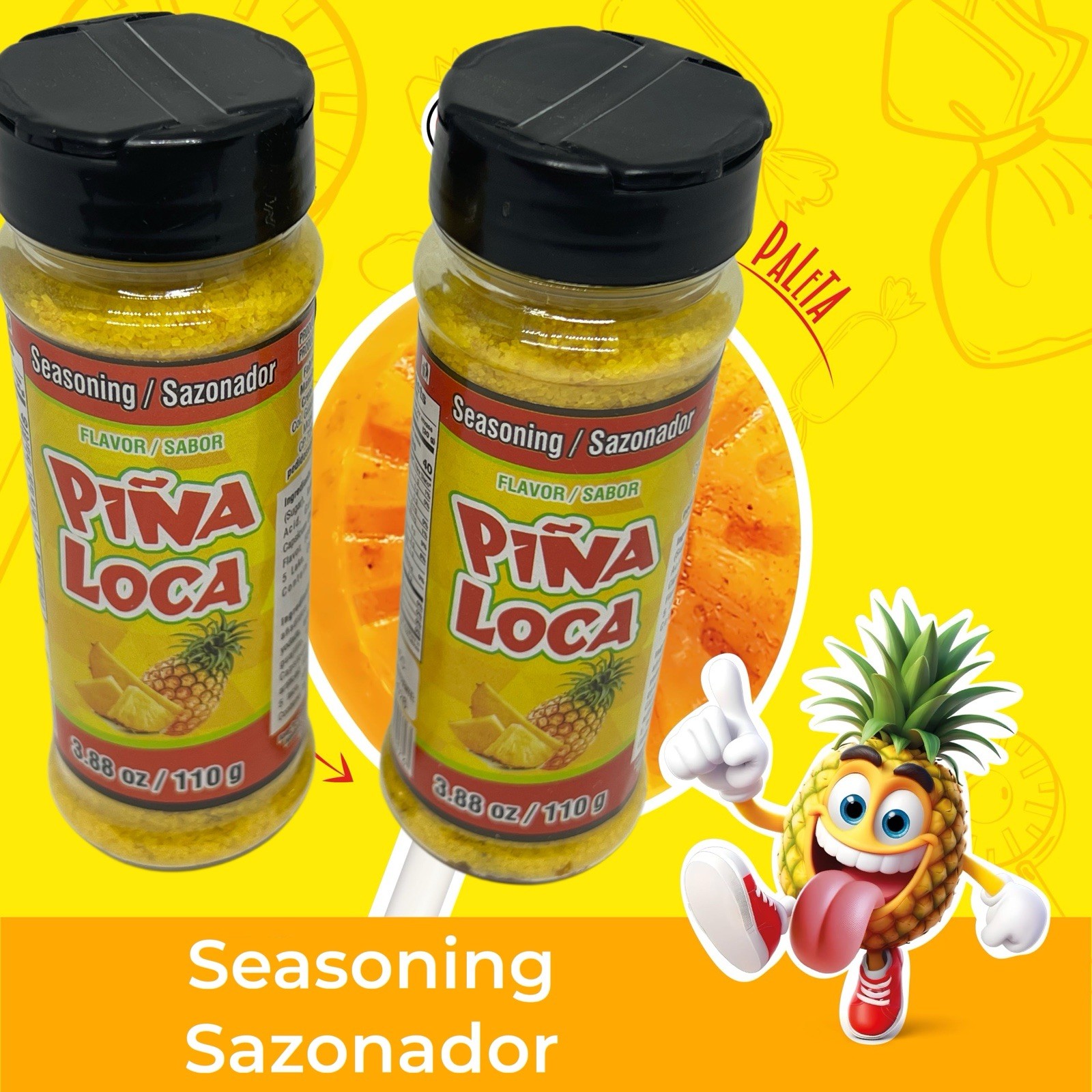 2X ORIGINAL PIÑA LOCA Seasoning Powder 🇲🇽 Ideal for Snacks & Fruit.