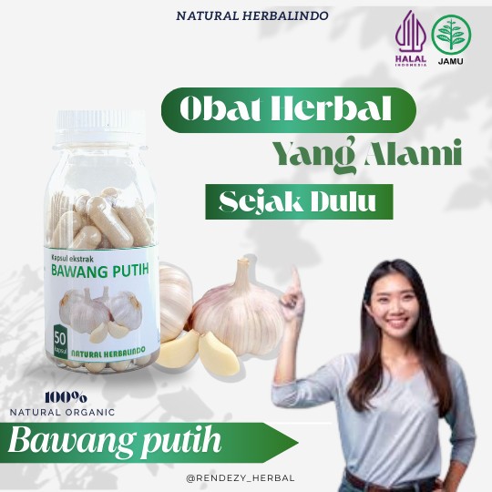 Indonesian Garlic Extract Capsules 50pcs Natural Herbal Supplement