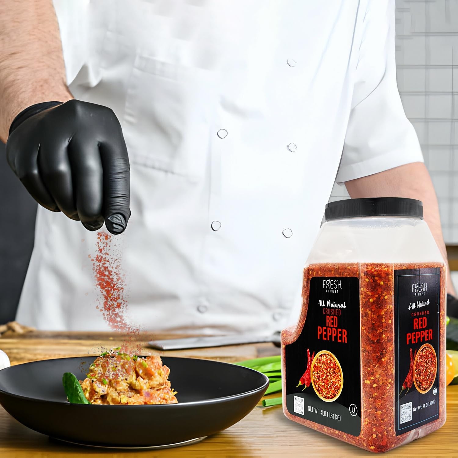 4LB Crushed Red Pepper Flakes – Spicy Chili Pepper Seasoning for Pizza, Beef & C