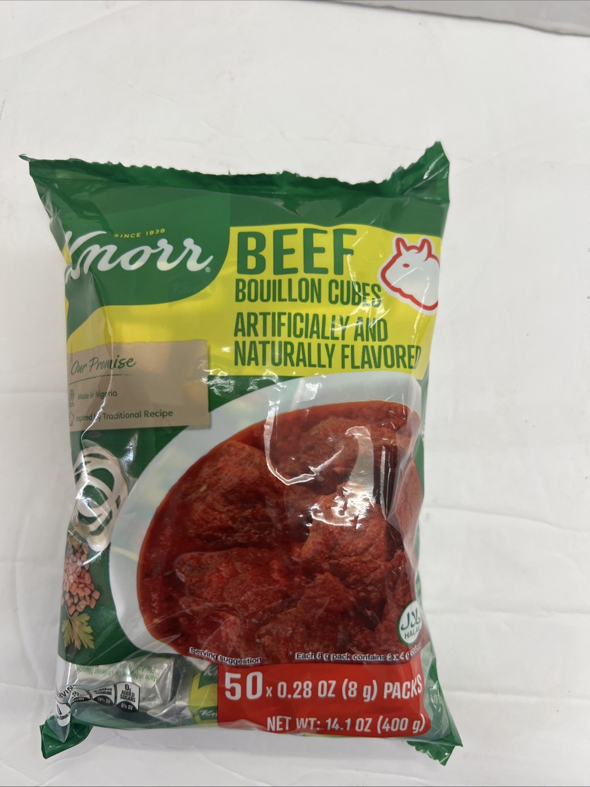 Knorr Beef Flavor Bouillon Cubes 50 Packs 400g Made In Nigeria New Sealed Pack