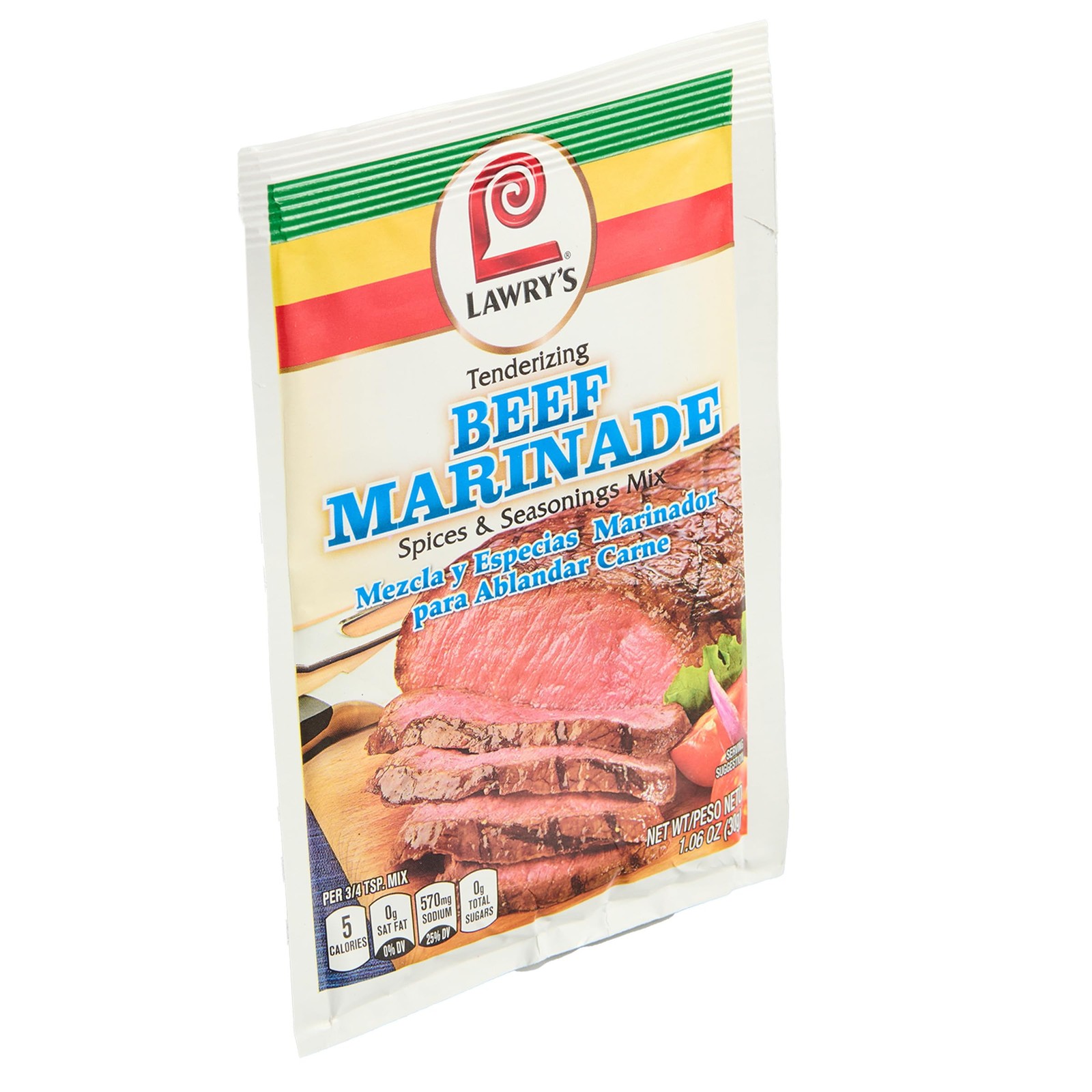 Lawry’s Beef Marinade Mix (Meat Tenderizer Seasoning, No MSG), 1.06 oz, 12-packs