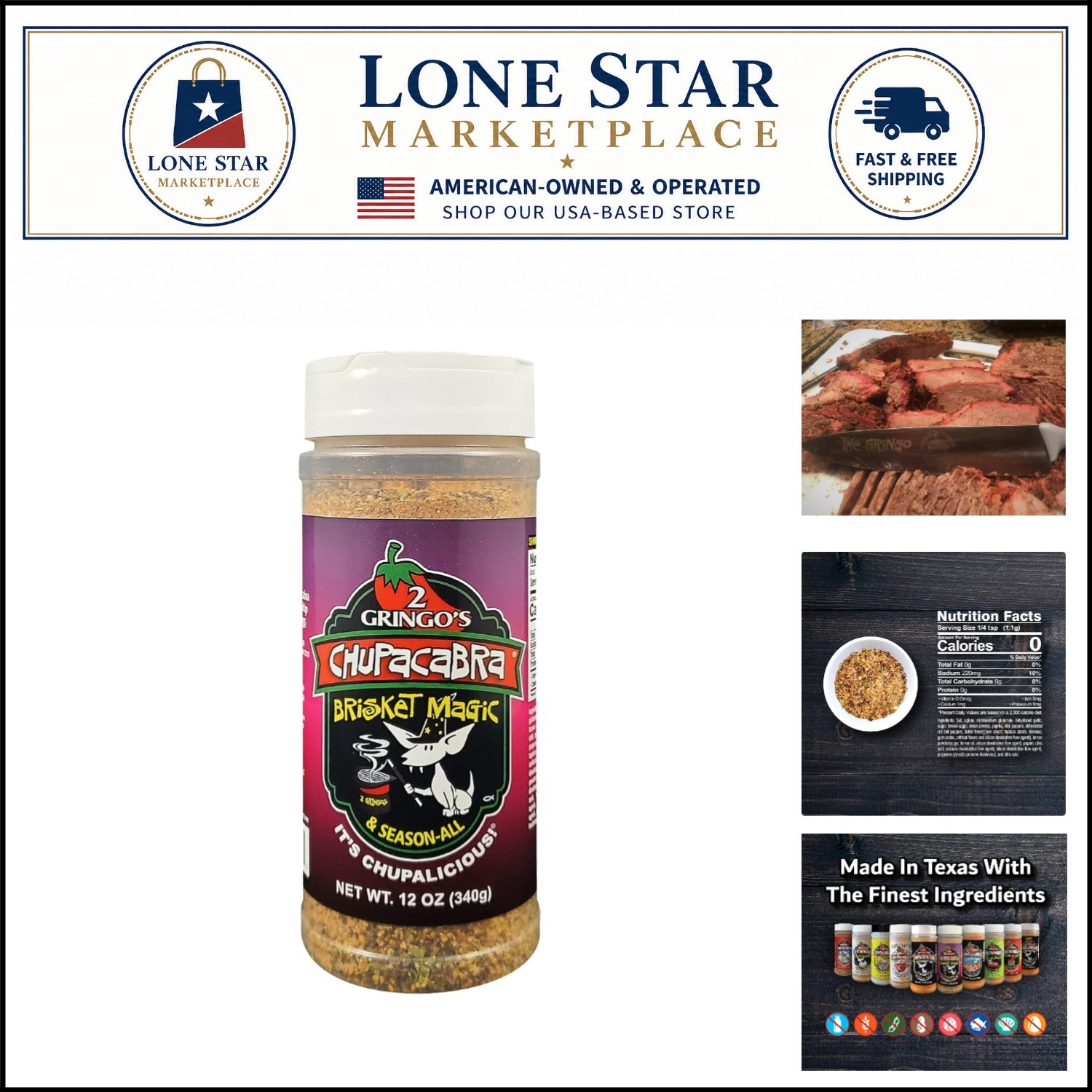 Brisket Magic Blend 12 oz – Made in Texas BBQ Seasoning for Culinary Excellence
