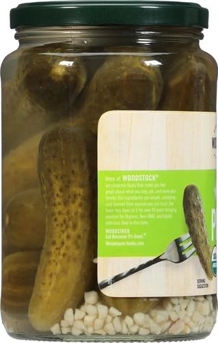 Organic Kosher Whole Dill Pickles Fat Free No Preservatives Non GMO 32 oz