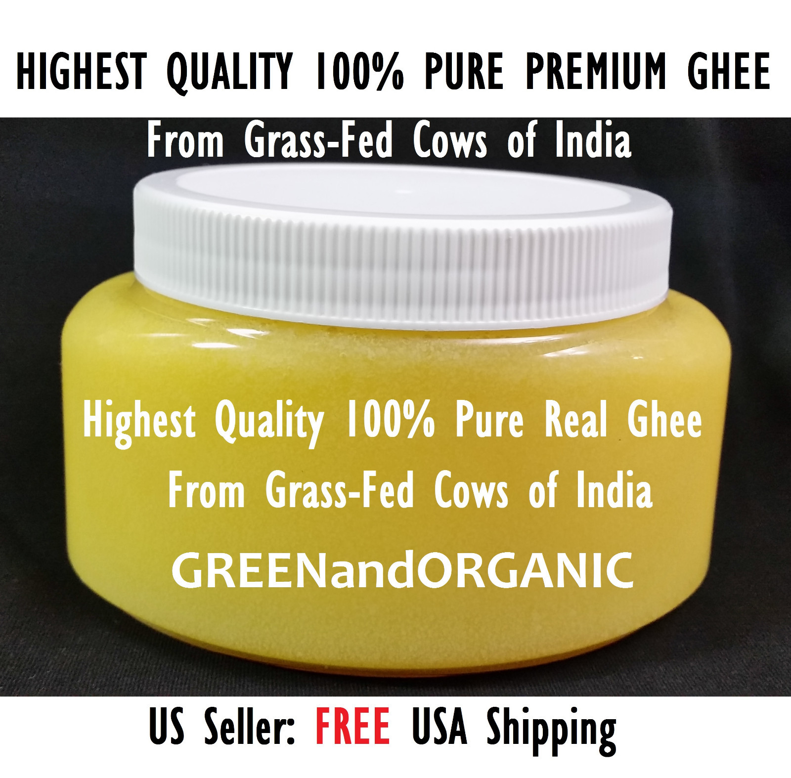 PREMIUM Indian Organic Cow Ghee Grass-Fed Clarified Butter Non-GMO FREE SHIP 8oz