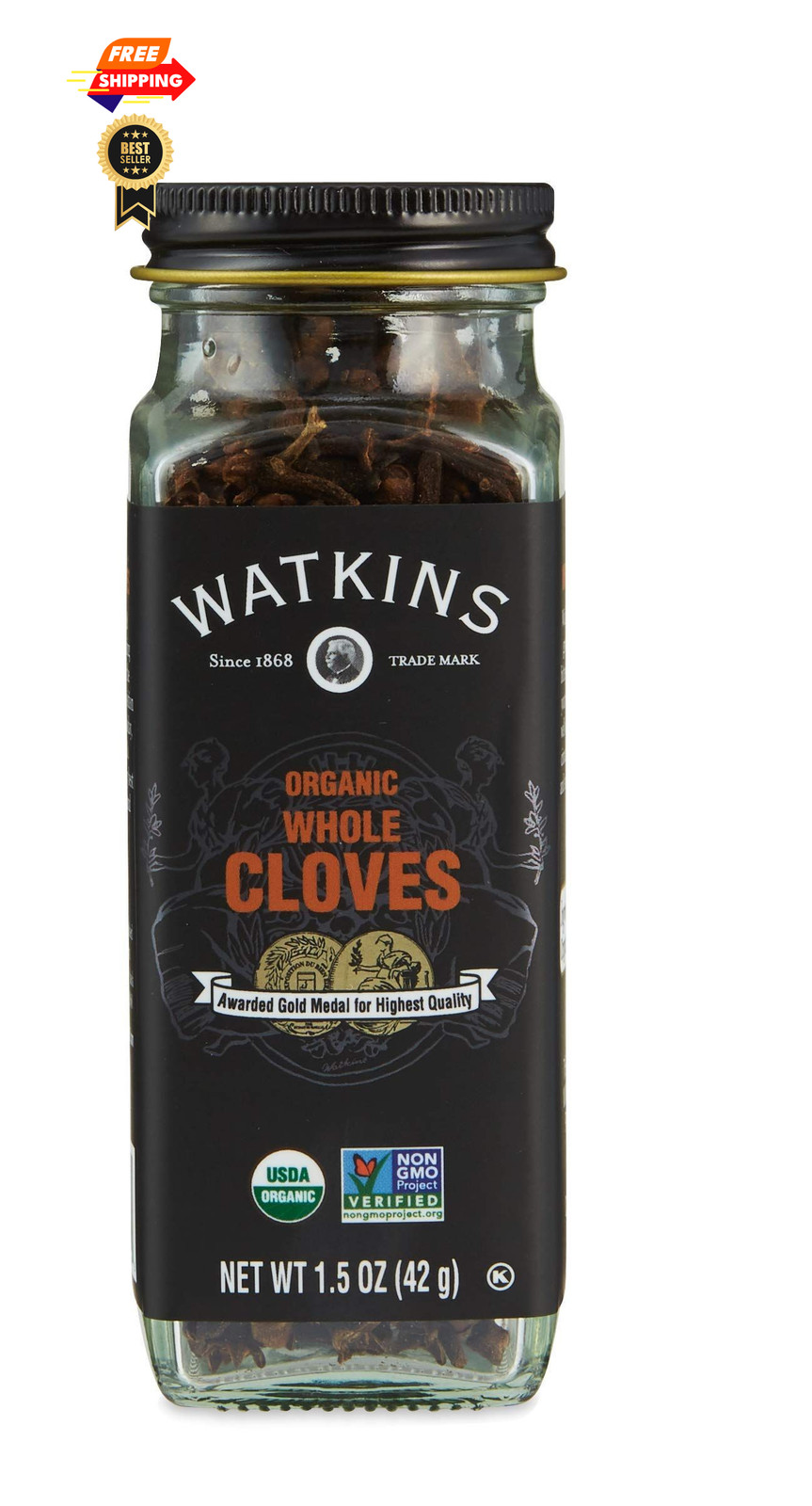 Watkins Gourmet Organic Spice Jar, Whole Cloves, Non-GMO, 1.5 Oz, As Shown