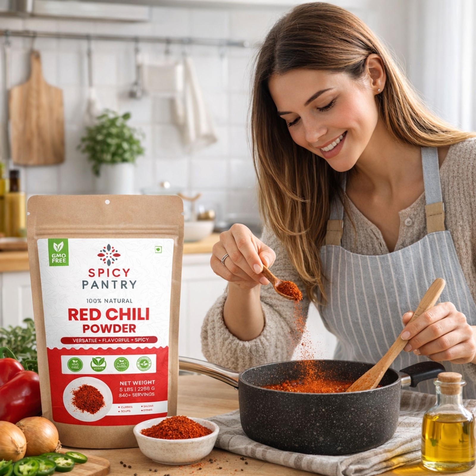 Red Chili Powder-100% Pure & Natural Ground Spice-Premium Quality Hot Season-4oz