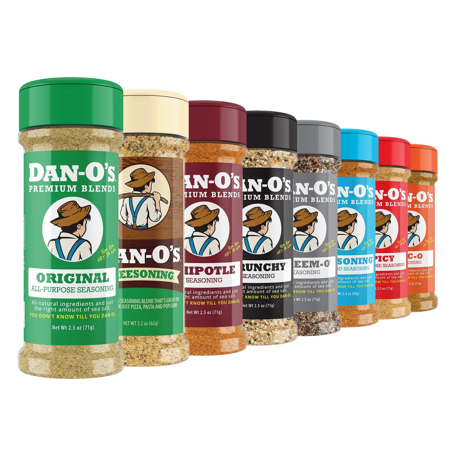Dan-Os 8 Pack Seasoning Set – Original, Spicy, Chipotle More