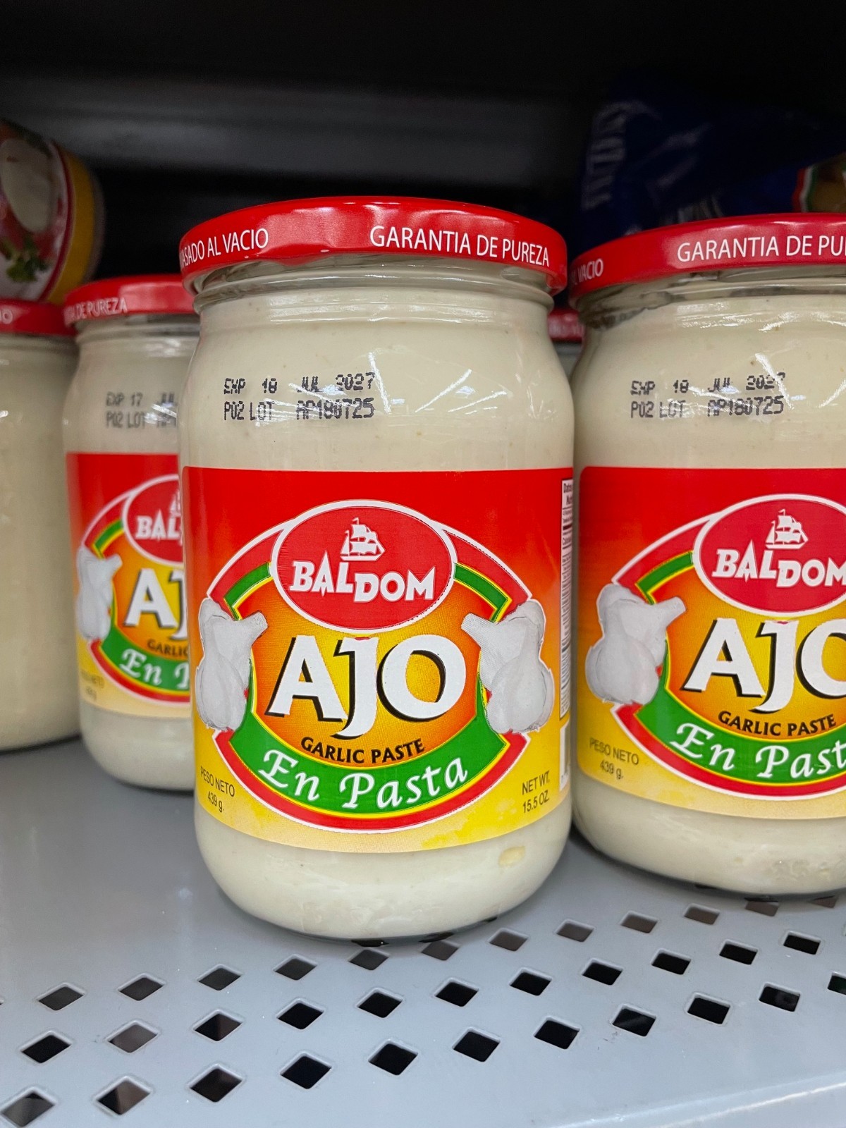 3 Pack Baldom Ajo Garlic Paste 15.5 oz Jars | Dominican Seasoning Paste | Bold