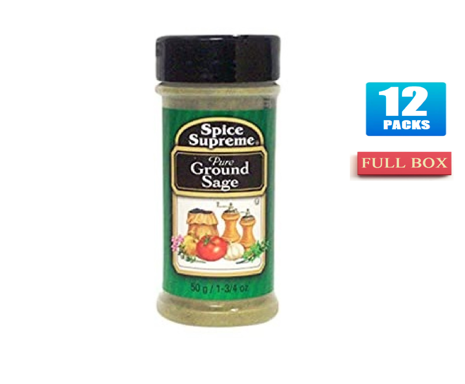 12x Packs Spice Supreme Pure Ground Sage – 1.75oz Each