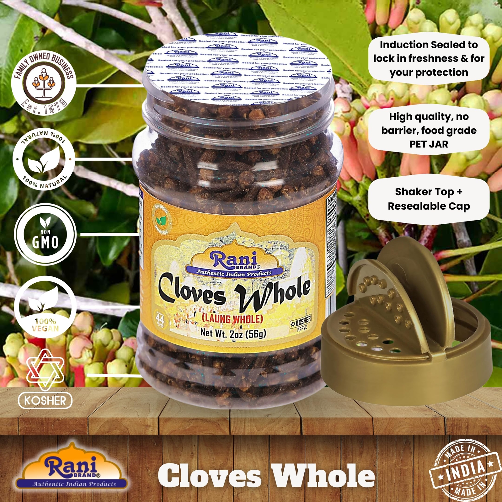 Rani Cloves Whole (Laung) 2oz (56g) PET Jar