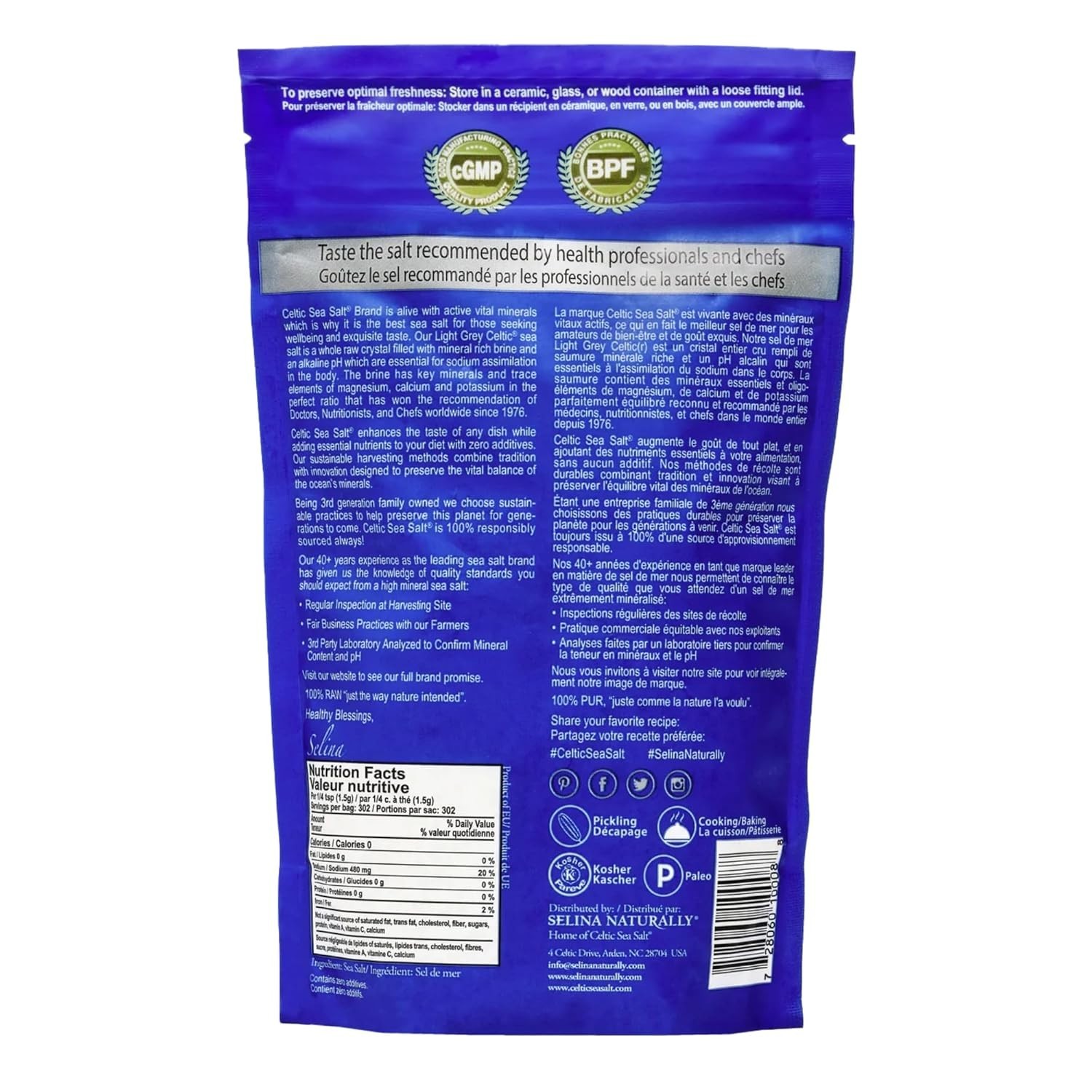 2 Pack Light Grey Coarse Mineral Salt for Cooking, Finishing & Daily Hydration