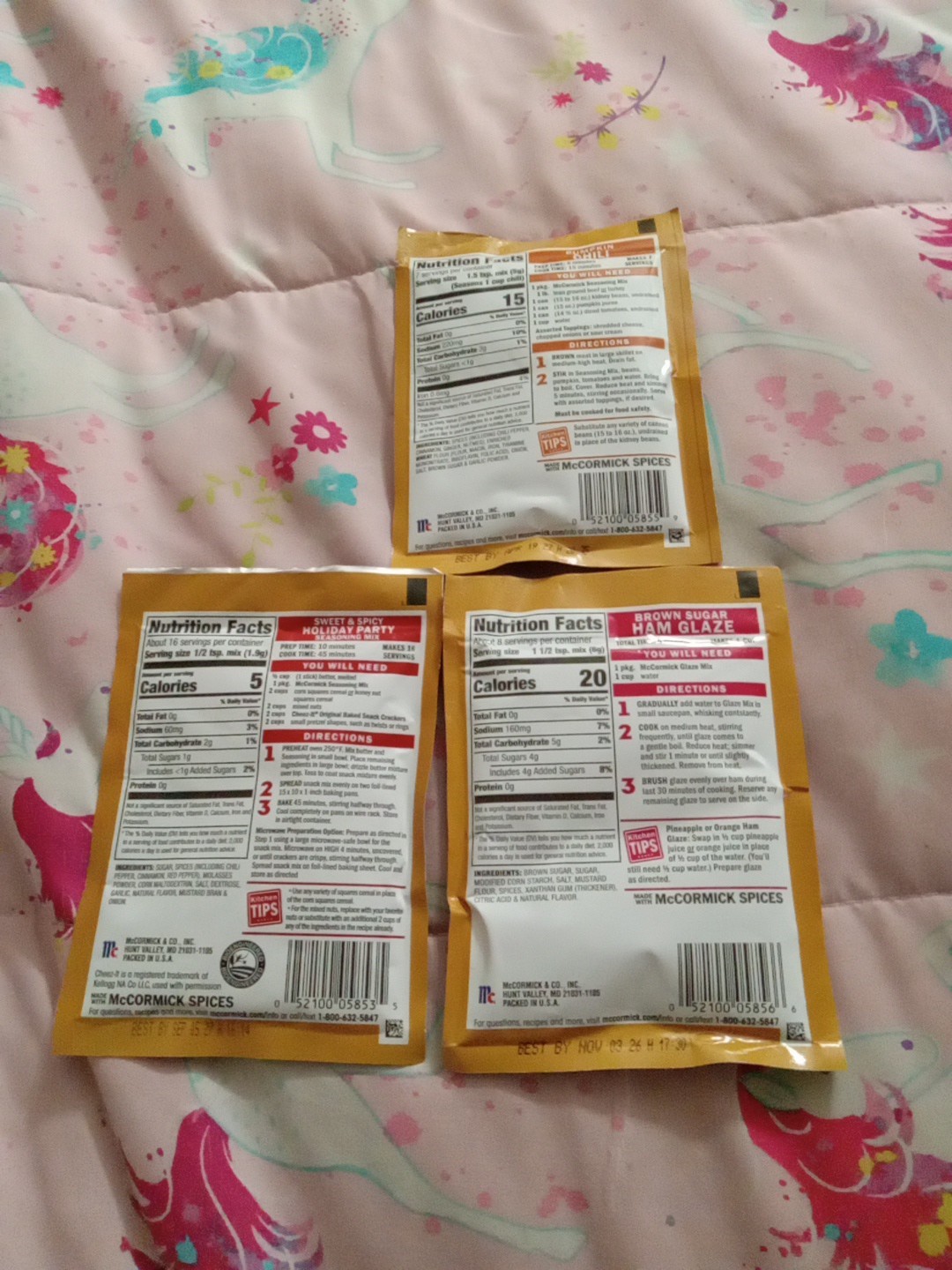 McCormick Winter & Fall Seasoning Mix Limited Edition Lot of 3 Packets New