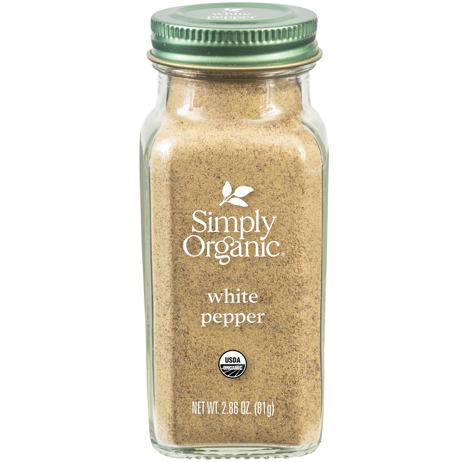 Simply Organic White Pepper 2.86 Ounce Jar Milder Earthy Flavor for Sauces