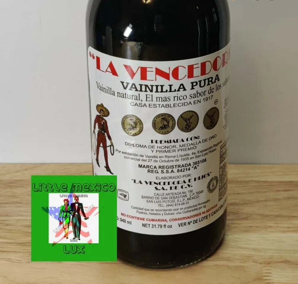 Mexican Vanilla Glass Bottle La Vencedora (1- 1-liter bottles)⚡🚚