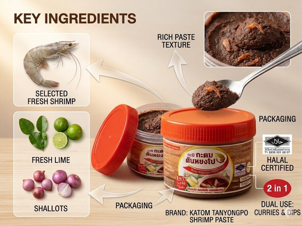 Katom Tanyongpo Gourmet Shrimp Paste (Kapi) – 500g