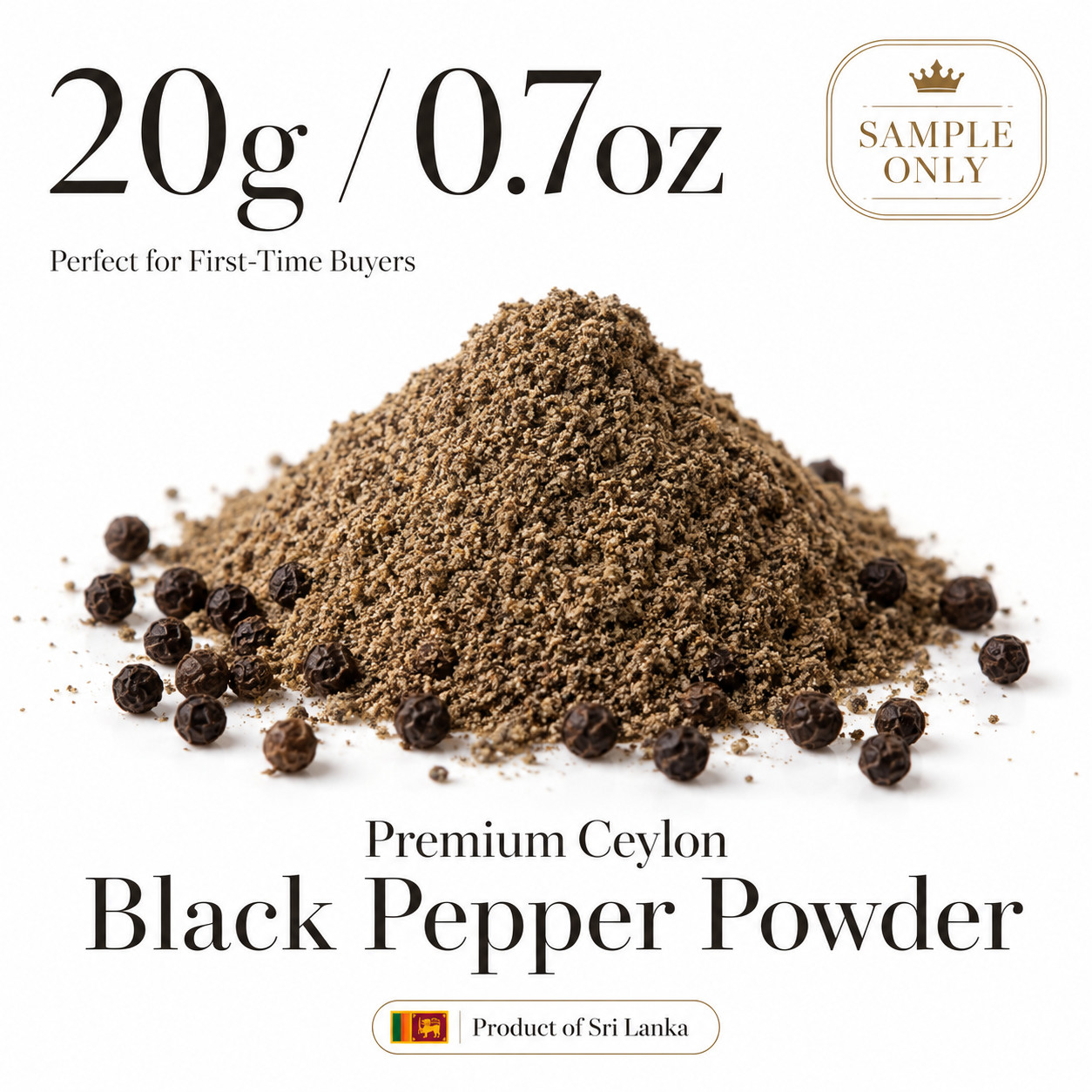 Ceylon Black Pepper Powder Premium Sri Lankan Ground Spice Fresh 20g-500g