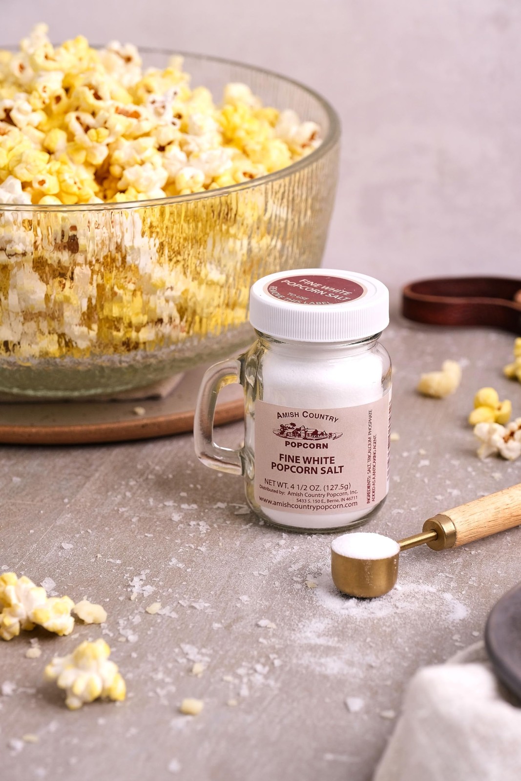 | Fine White Popcorn Salt – 4.5 Ounce | Old Fashioned, Non-GMO 4.5 oz Jar