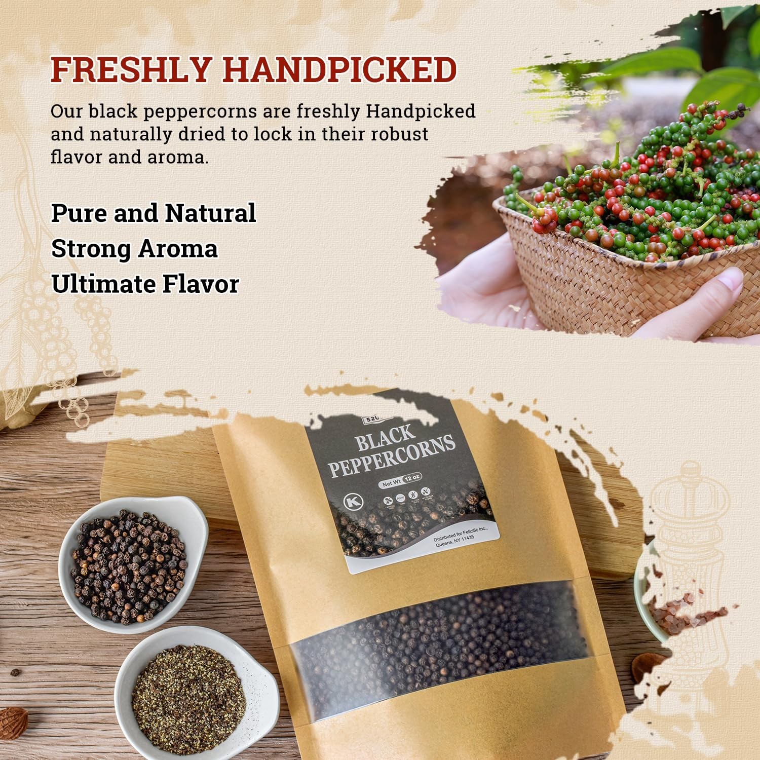 Whole Black Peppercorns 12 oz + Himalayan Pink Salt Coarse Grain 2 lb – Salt …